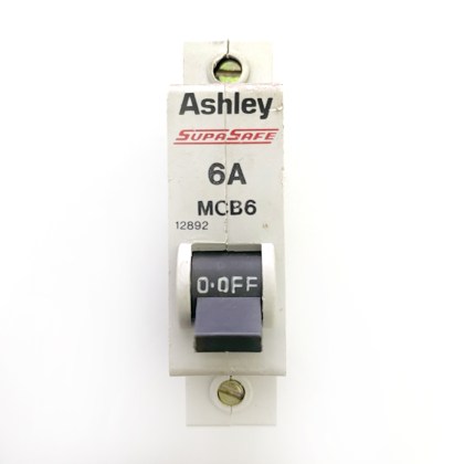 Ashley & Rock SupaSafe MCB6 12892 B6 6A 6 Amp MCB Circuit Breaker Type B